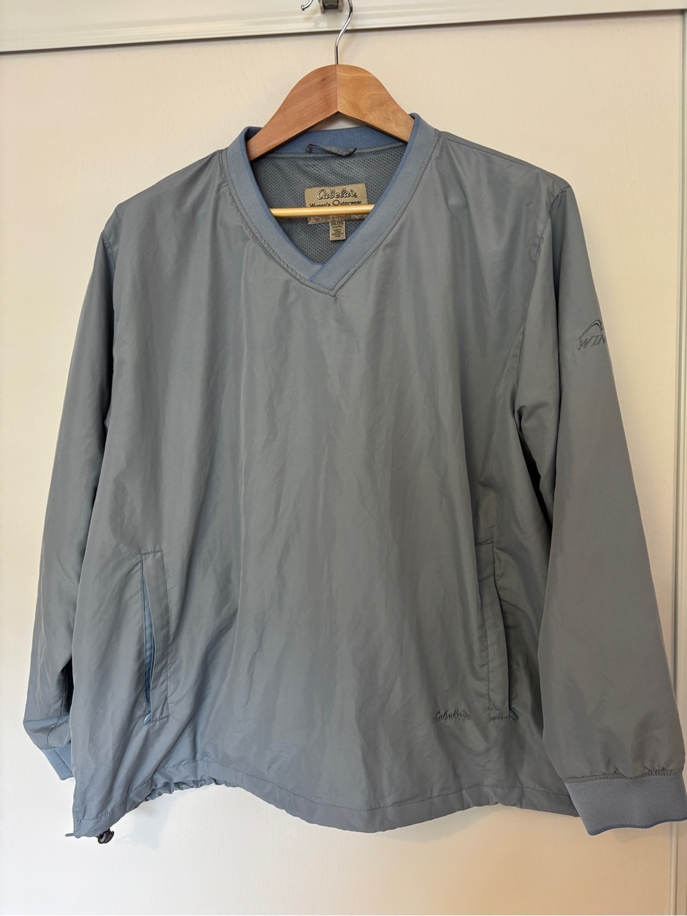 Cabelas Womens Blue Windbreaker Pullover Size XXL Soft Outdoor Hunting Camping